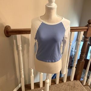 PINK Long Sleeve Cropped Raglan Top